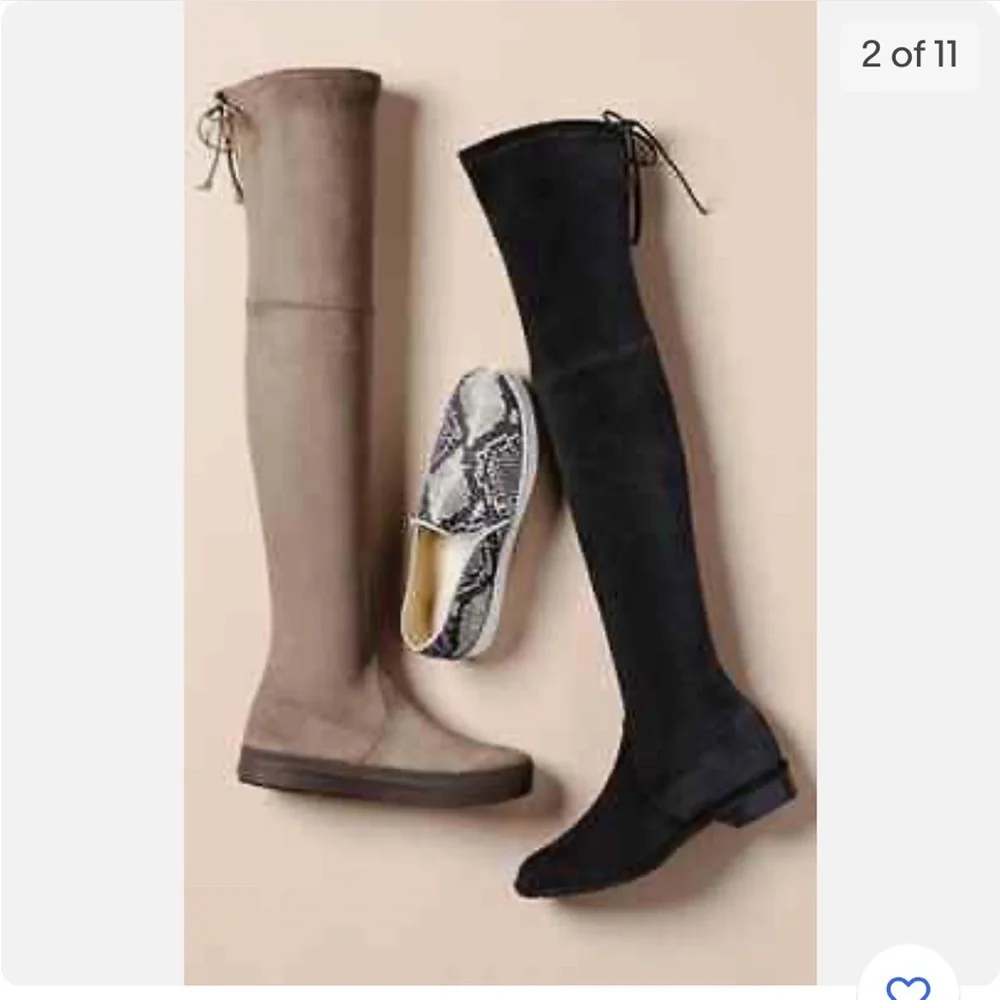 • Stuart Weitzman • Playtime Over The Knee High Suede Leather Boots Swamp Brown